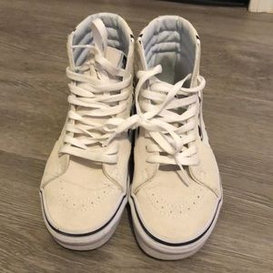 White Checkered Flame Vans